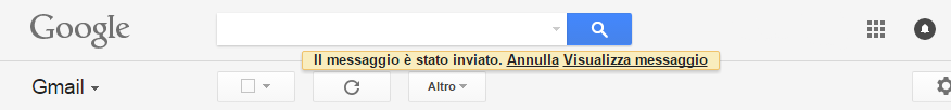 L'annullamento dell'invio è possibile cliccando "Annulla"